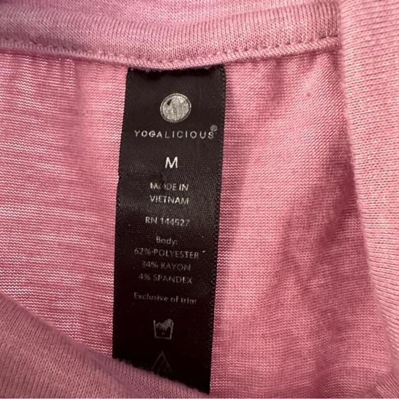 Yogalicious Tank Top Womens M Medium Pink Sleeveless Mock Neck Lightweight - Picture 5 of 5